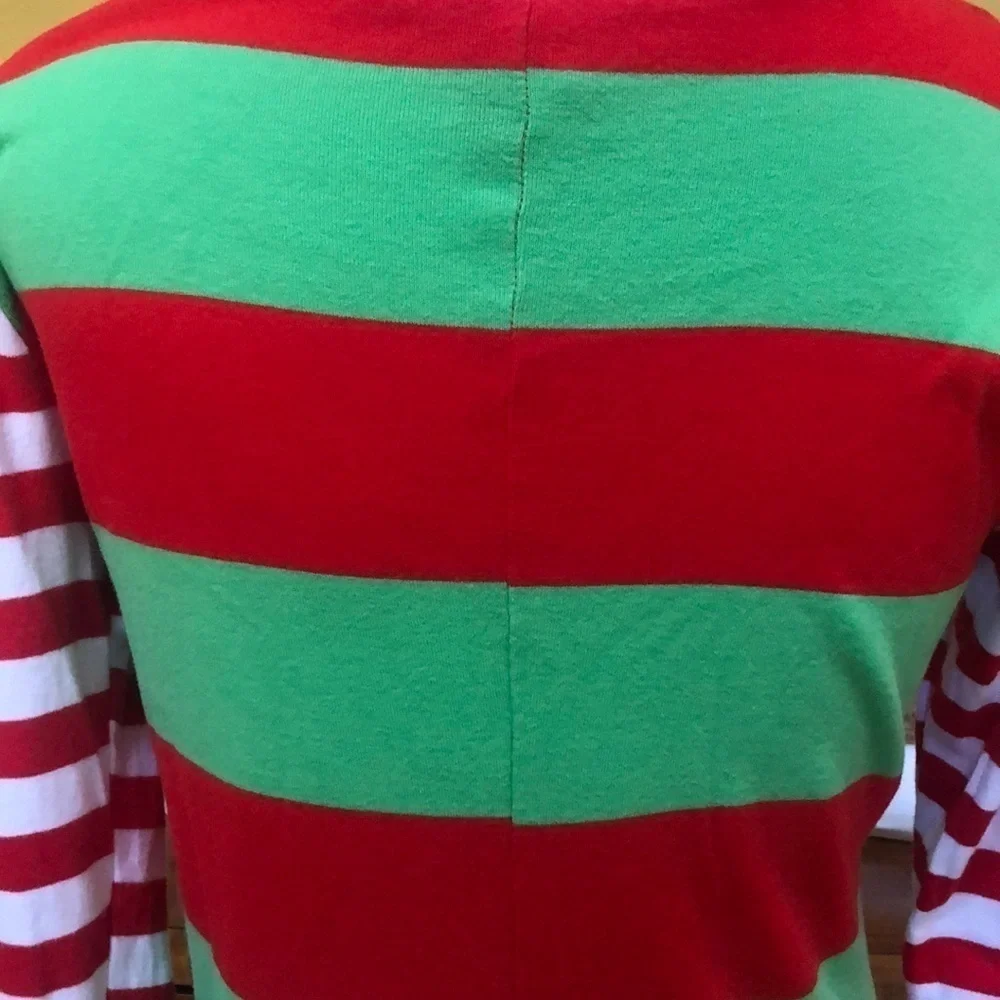Wonder Shop @ Target Red Green & White Striped Christmas Holiday Elf Jumpsuit Md - Picture 7 of 10